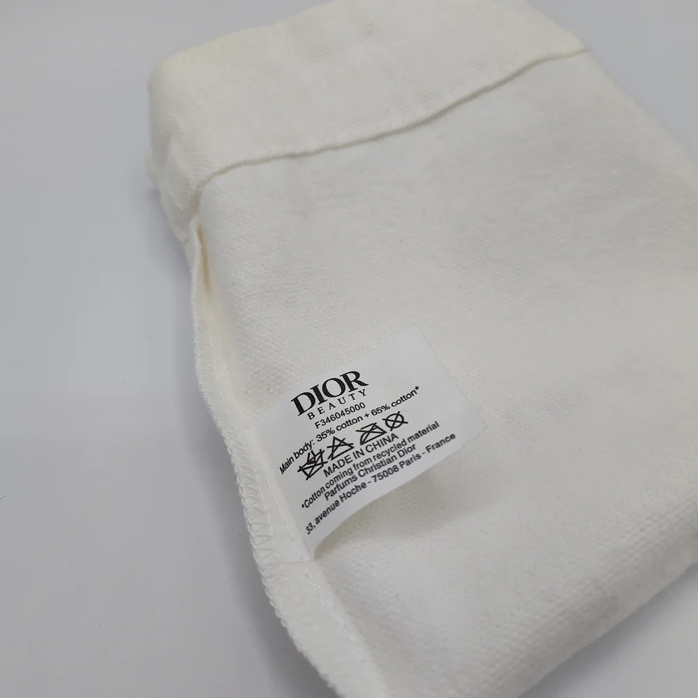 Dior Beauty Ivory Canvas Drawstring Pouch | Gold Logo | 6.25x4.75 | Qty 8 NWOT